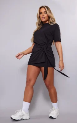 Black Cotton Wrap Tie Short Sleeve T Shirt Dress 7 Black Cotton Wrap Tie Short Sleeve T Shirt Dress -Moden Vibe Sales Store 7e4d66002c9c26a037b082476beca92c705c7254 cnb1026 3