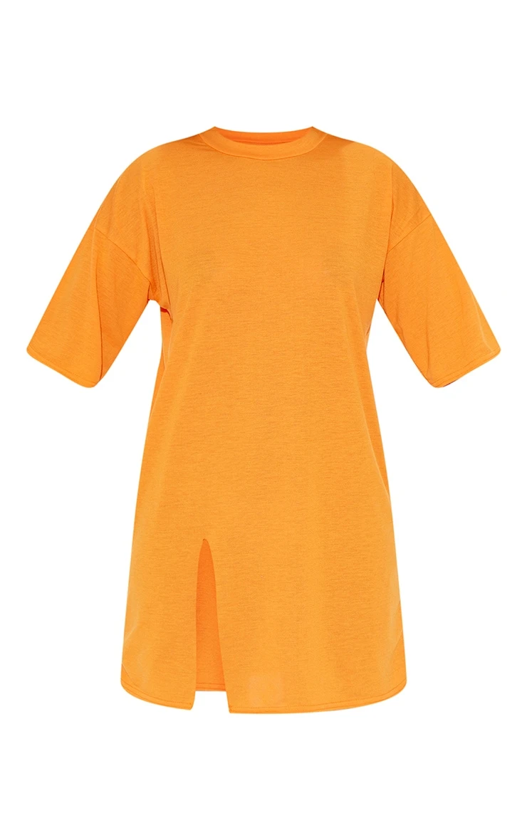 Bright Orange Split Oversized Boyfriend T Shirt Dress 5 Bright Orange Split Oversized Boyfriend T Shirt Dress - Image 5