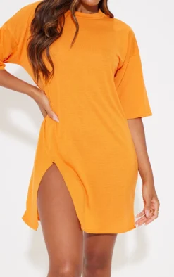 Bright Orange Split Oversized Boyfriend T Shirt Dress 8 Bright Orange Split Oversized Boyfriend T Shirt Dress -Moden Vibe Sales Store 8088a94650b4b5903a8662c6a90fec17a8ae87f4 cmz1950 5