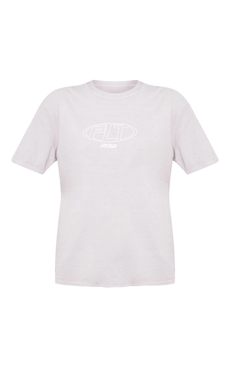 PRETTYLITTLETHING Stone Washed Badge Print T Shirt 5 PRETTYLITTLETHING Stone Washed Badge Print T Shirt - Image 5