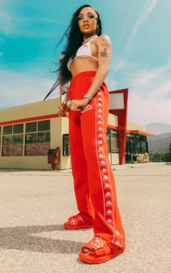 Kappa Red Printed Oversized Joggers