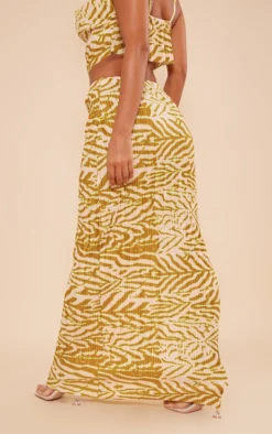 Green Zebra Print Plisse Maxi Skirt -Moden Vibe Sales Store 85e260ed88f93dac13f6bb71c5c80f71c0c2a908 cne0259 3