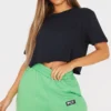 Cotton Black Oversized Crop T-Shirt