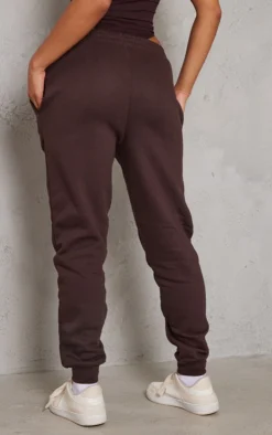 PRETTYLITTLETHING Logo Chocolate Brown High Waisted Cuffed Joggers -Moden Vibe Sales Store 93c5087dad33461717b88c21082b7177e332675e cmt8533 3