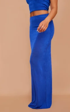 Bright Blue Acetate Slinky Low Rise Maxi Skirt -Moden Vibe Sales Store 95445523eaaf950dbc5924fe300f2f45737b527e cna5563 3