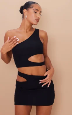 Black Crinkle Rib Cut Out Waist Mini Skirt -Moden Vibe Sales Store 988ce042fe8371317136bc8d0207e13dd4e84672 cmz3353 4