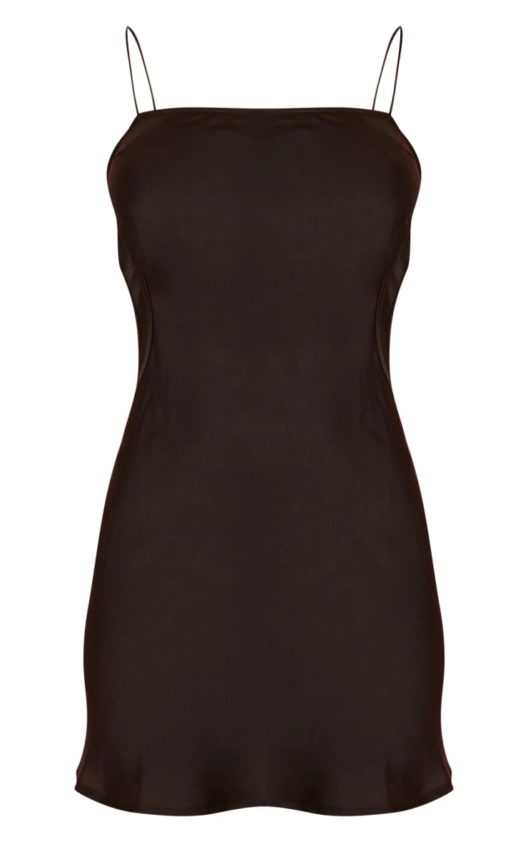 Black Satin Strappy Side Cut Out Shift Dress 5 Black Satin Strappy Side Cut Out Shift Dress - Image 5
