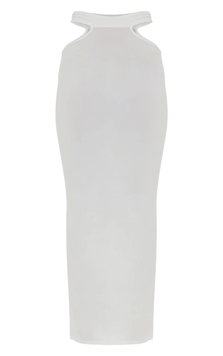 White Slinky Cut Out Waist Maxi Skirt 5 White Slinky Cut Out Waist Maxi Skirt - Image 5