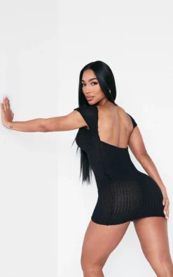 Black Textured Rib Cap Sleeve Backless Bodycon Dress 9 Black Textured Rib Cap Sleeve Backless Bodycon Dress -Moden Vibe Sales Store a0838a9bcbffffa9d1464bb99883b49577d4a217 cnd8871 1