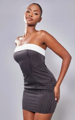 Black Pinstripe Bandeau Bodycon Dress -Moden Vibe Sales Store a420b3828b2cf09997d90b313a95690c6e53f181 cnb9648 3