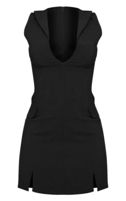 Black Sleeveless Pocket Detail Plunge Neck Bodycon Dress -Moden Vibe Sales Store a81f4818dcd230b1c1d74348d94f3eee5f3805b7 cnd4065 5