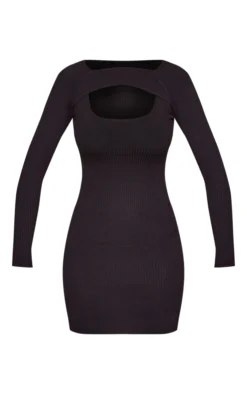 Black Front Cut Out Rib Knit Mini Dress -Moden Vibe Sales Store a87fea3963f640c2e94d6bfc5563ee94ff0a1441 cnb1356 5