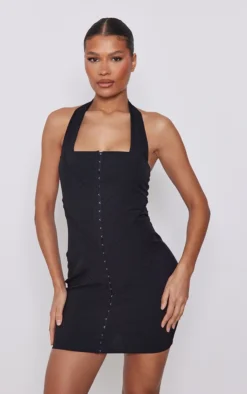 Black Stretch Woven Hook & Eye Detail Halter Bodycon Dress -Moden Vibe Sales Store b4944d321a28a7d5a2368d17d44a1defb5172f9b cnd5852 1
