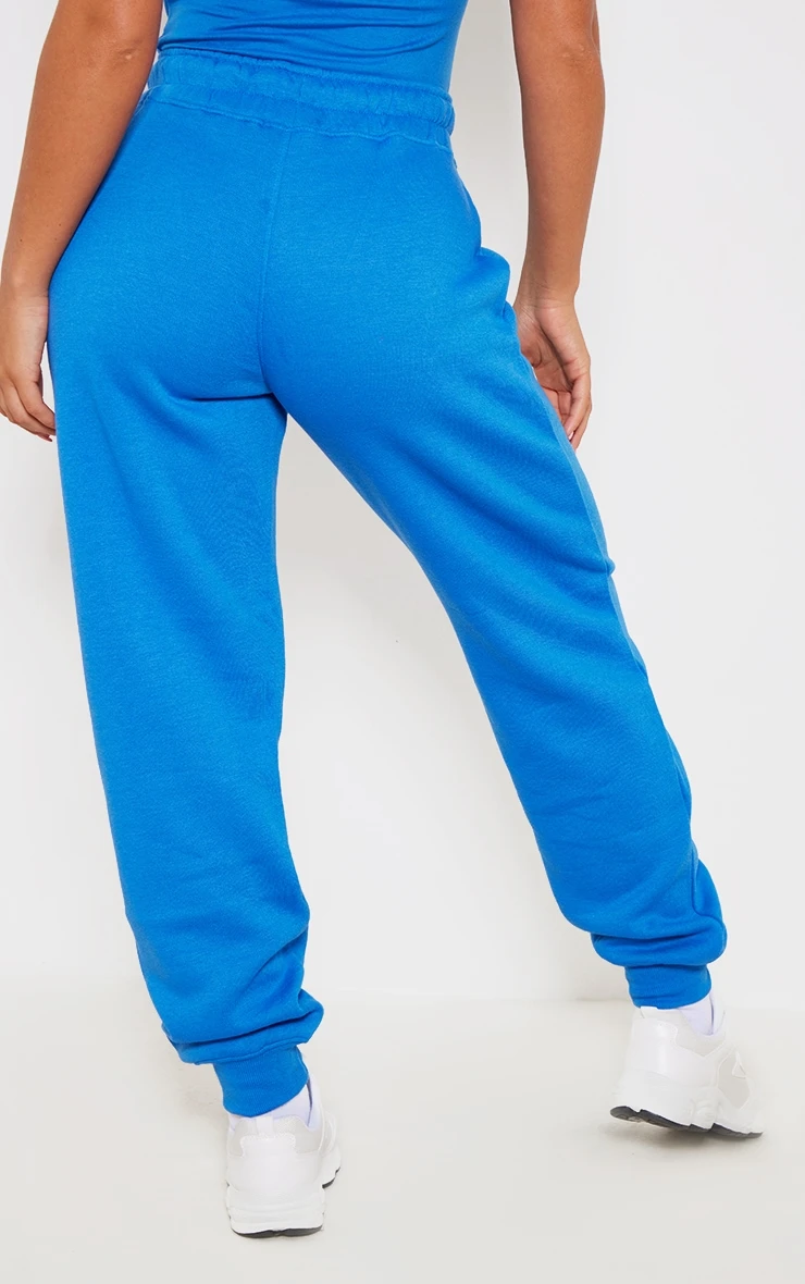 PRETTYLITTLETHING Logo Blue High Waisted Cuffed Joggers 3 PRETTYLITTLETHING Logo Blue High Waisted Cuffed Joggers - Image 3