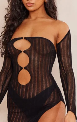 Black Distressed Sheer Knit Cut Out Side Split Dress & Sleeves 8 Black Distressed Sheer Knit Cut Out Side Split Dress & Sleeves -Moden Vibe Sales Store bd861f711cc1153296551807ad25e3ceb6b812d6 cnc3255 4