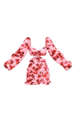 Pink Floral Ruched Cut Out Back Shift Dress 9 Pink Floral Ruched Cut Out Back Shift Dress -Moden Vibe Sales Store c09d5730b1cceb542a39d7091e49e74d31412fc0 cnd8897 5