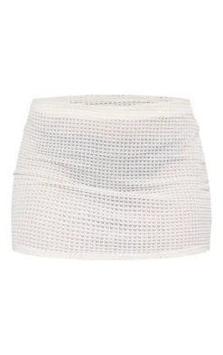 Cream Sheer Waffle Low Rise Micro Mini Skirt -Moden Vibe Sales Store c0d73ea1af8885f8f76660f5e1c84bb37a716560 cne8460 6
