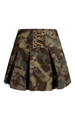 Khaki Camo Low Rise Micro Mini Pleated Skirt -Moden Vibe Sales Store c509fde38fc0d7bd3f116e6869e4e9d2e58cb092 cnd8091 6