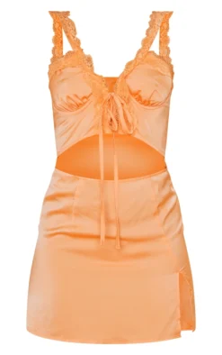 Tangerine Satin Lace Asymmetric Strap Tie Detail Shift Dress 9 Tangerine Satin Lace Asymmetric Strap Tie Detail Shift Dress -Moden Vibe Sales Store c63e65c8431ba0fd5151803b5b052ce1f0866fb9 cne1417 5