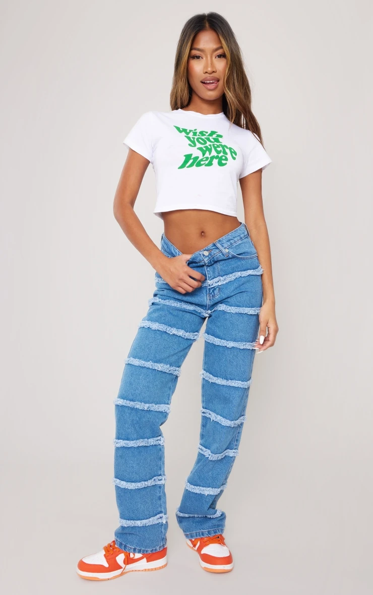 White Wish You Were Here Print Crop T Shirt 3 White Wish You Were Here Print Crop T Shirt - Image 3