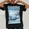Black Atlanta Motorsport Worldwide Printed T Shirt
