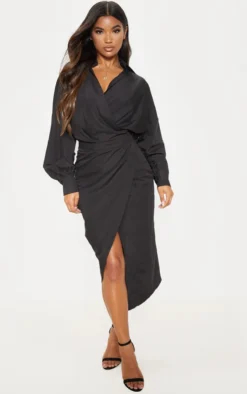 Black Midi Shirt Dress