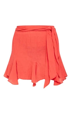 Rust Cheesecloth Handkerchief Hem Tie Waist Mini Skirt -Moden Vibe Sales Store cea475e3604c6a9b9176cb85e2e56f9f553cef8f cnd9145 6