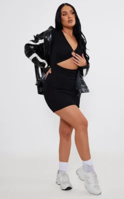 Black Short Sleeve Elasticated Bust Bodycon Dress -Moden Vibe Sales Store d03d52837c2614283e2f8a75fee25d48ed3e4d1c cnd4075 3