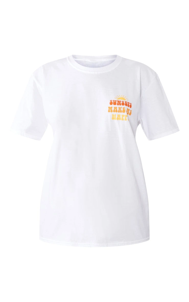 White Sunset Printed T Shirt 5 White Sunset Printed T Shirt - Image 5