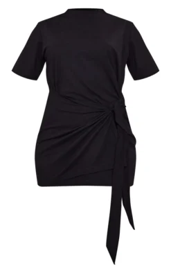 Black Cotton Wrap Tie Short Sleeve T Shirt Dress 9 Black Cotton Wrap Tie Short Sleeve T Shirt Dress -Moden Vibe Sales Store d2f3e97d0439a4ef4c3161e46d481be26d1d0e82 cnb1026 5