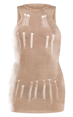 Oatmeal Distressed Knit Tube Mini Dress -Moden Vibe Sales Store d52c3dc1e1dade4f18aa26438040a1d62079a121 cnc3238 5