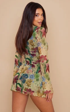 Stone Vintage Floral Mesh Underbust Detail Shift Dress -Moden Vibe Sales Store d928d6110c58a077d39b9b0735294321bfc45fee cnb1077 2