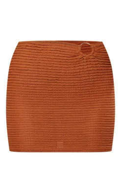 Chocolate Textured Jersey Ring Detail Mini Skirt -Moden Vibe Sales Store d936bb68cb255c2f2735eb80e44300958b307b51 cnd9942 6