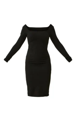 Black Rib Back Panel Detail Midaxi Dress -Moden Vibe Sales Store d9b04442e92e80ec38a1b71bf90563c7fb3e95ac cnc2914 5