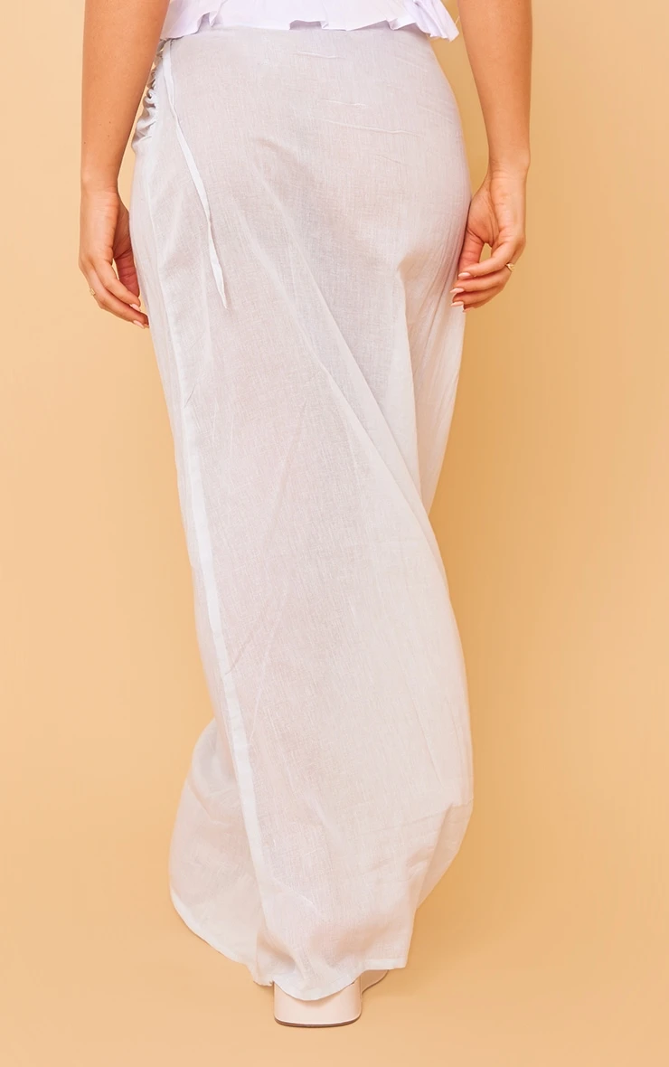 Aqua Sheer Linen Look Wrap Over Maxi Skirt 3 Aqua Sheer Linen Look Wrap Over Maxi Skirt - Image 3