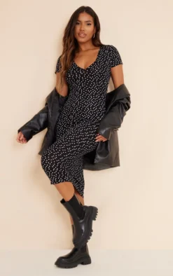 Black Polka Dot Ruched Bust Midi Dress 9 Black Polka Dot Ruched Bust Midi Dress -Moden Vibe Sales Store dfcefa3c2c98b48ea5b1fff43a3f4604a5271a5c cmo5571 4