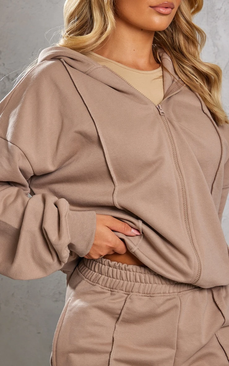 Mocha Seam Detail Cargo Joggers 4 Mocha Seam Detail Cargo Joggers - Image 4