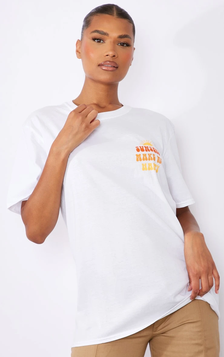 White Sunset Printed T Shirt 2 White Sunset Printed T Shirt - Image 2