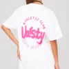 PRETTYLITTLETHING White Athletic Club Varsity Print T Shirt