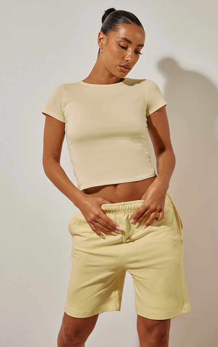 Lemon Basic Cotton Short Sleeve T Shirt 1 Lemon Basic Cotton Short Sleeve T Shirt