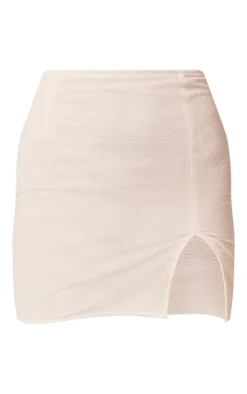 White Textured Woven Split Leg Mini Skirt -Moden Vibe Sales Store e8f312667b6d584dff70c1d041f1f1d7257c1543 cmq1383 6