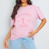 PRETTYLITTLETHING Baby Pink Washed Beverley Hills Print T Shirt