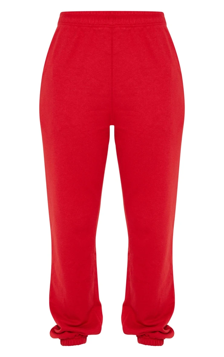 Red Sweat Cuffed High Waist Joggers 5 Red Sweat Cuffed High Waist Joggers - Image 5
