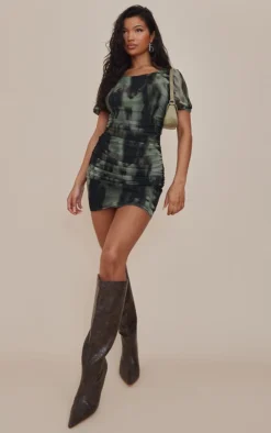 Multi Ruched Bodice Volume Sleeve Blur Print Mini Dress -Moden Vibe Sales Store f0f802ae99d6bbc98c210decd4cee6c50d63aa1b cnc4870 3