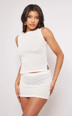 Cream Sheer Waffle Low Rise Micro Mini Skirt -Moden Vibe Sales Store f1918b0eb8358915ceeace7c89a649cbe0d421c5 cne8460 4