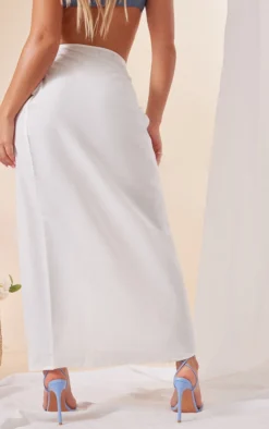 White Linen Look Knot Front Extreme Split Maxi Skirt -Moden Vibe Sales Store f9a78aab675ec37a470febf9e54cb6bd45fa2576 cnd6692 3