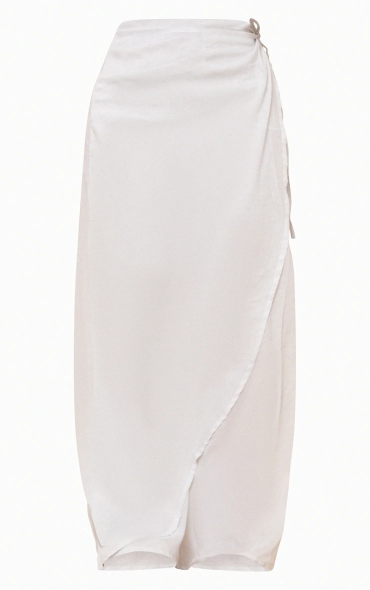 Aqua Sheer Linen Look Wrap Over Maxi Skirt 5 Aqua Sheer Linen Look Wrap Over Maxi Skirt - Image 5