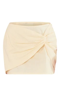 Stone Linen Look Knot Front Micro Mini Skirt -Moden Vibe Sales Store fa49361be027c842202b538c35947cff3a1dfcea cnd9155 6