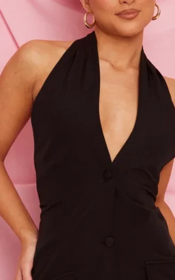 Black Woven Cross Halter Waistcoat Style Blazer Dress 8 Black Woven Cross Halter Waistcoat Style Blazer Dress -Moden Vibe Sales Store fb9c78c442ca52330fbe59980517ac1c22e3ef65 cnd2202 4