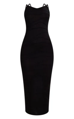 Black Textured Double Strap Midaxi Dress -Moden Vibe Sales Store fd1bbfbd13ce9d6914e1e75ad7b9db9e1fbf689e cnd5444 5